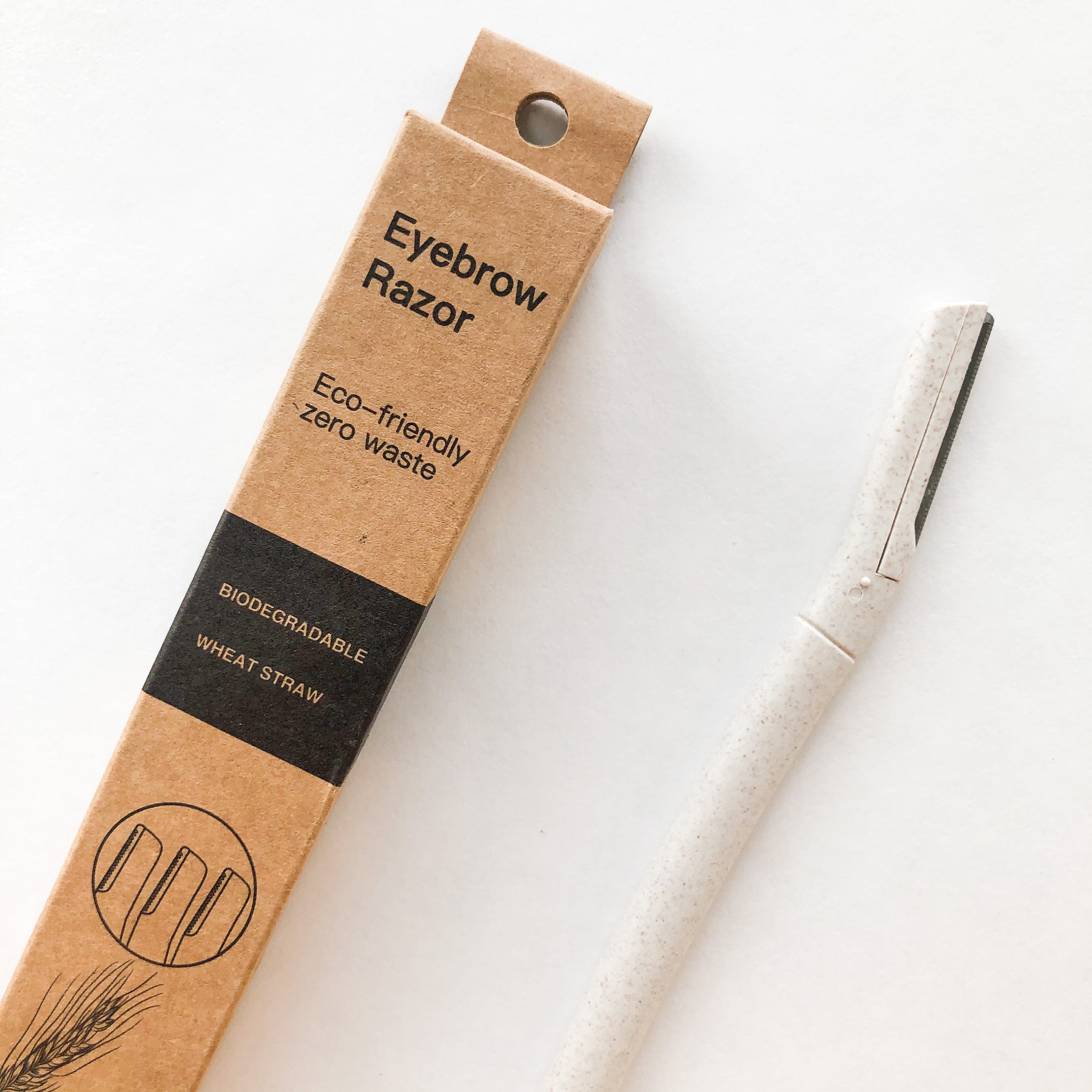 Biodegradable Wheat Straw Eyebrow Razor Trimmer - Eco Friendly Sustainable Facial Dermaplaning Razor - Set of 3-1