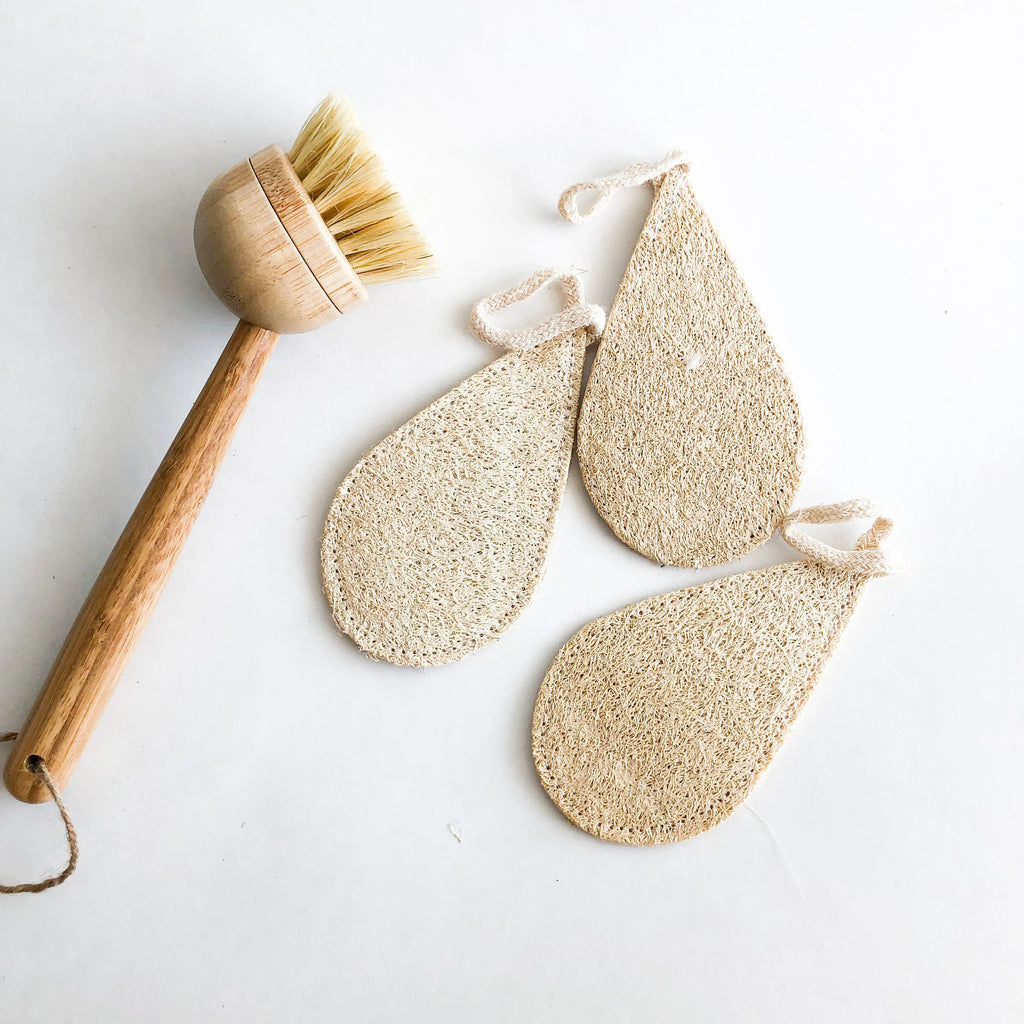 Natural Biodegradable Loofah Sponge - Zero Waste Plastic Free Organic Scrub - Sustainable Loofah Dish Sponge - Set of 3-2