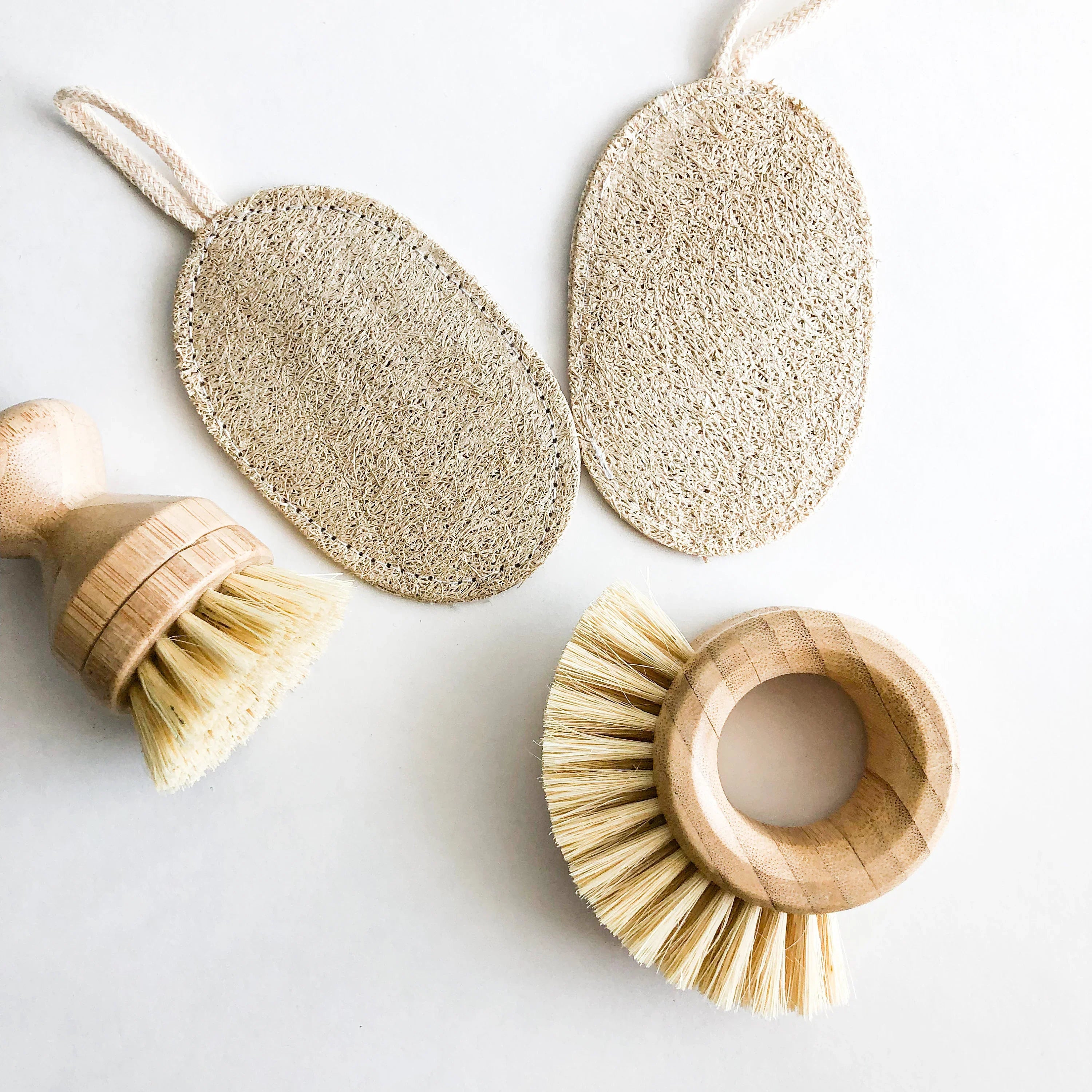 Natural Biodegradable Loofah Sponge - Zero Waste Plastic Free Organic Scrub - Sustainable Loofah Dish Sponge - Set of 3-1