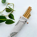 10 Reusable Natural Bamboo Drinking Straw - Zero Waste Biodegradable Straws - Eco Friendly Hemp Cleaning Brush & Sustainable Cotton Bag-0
