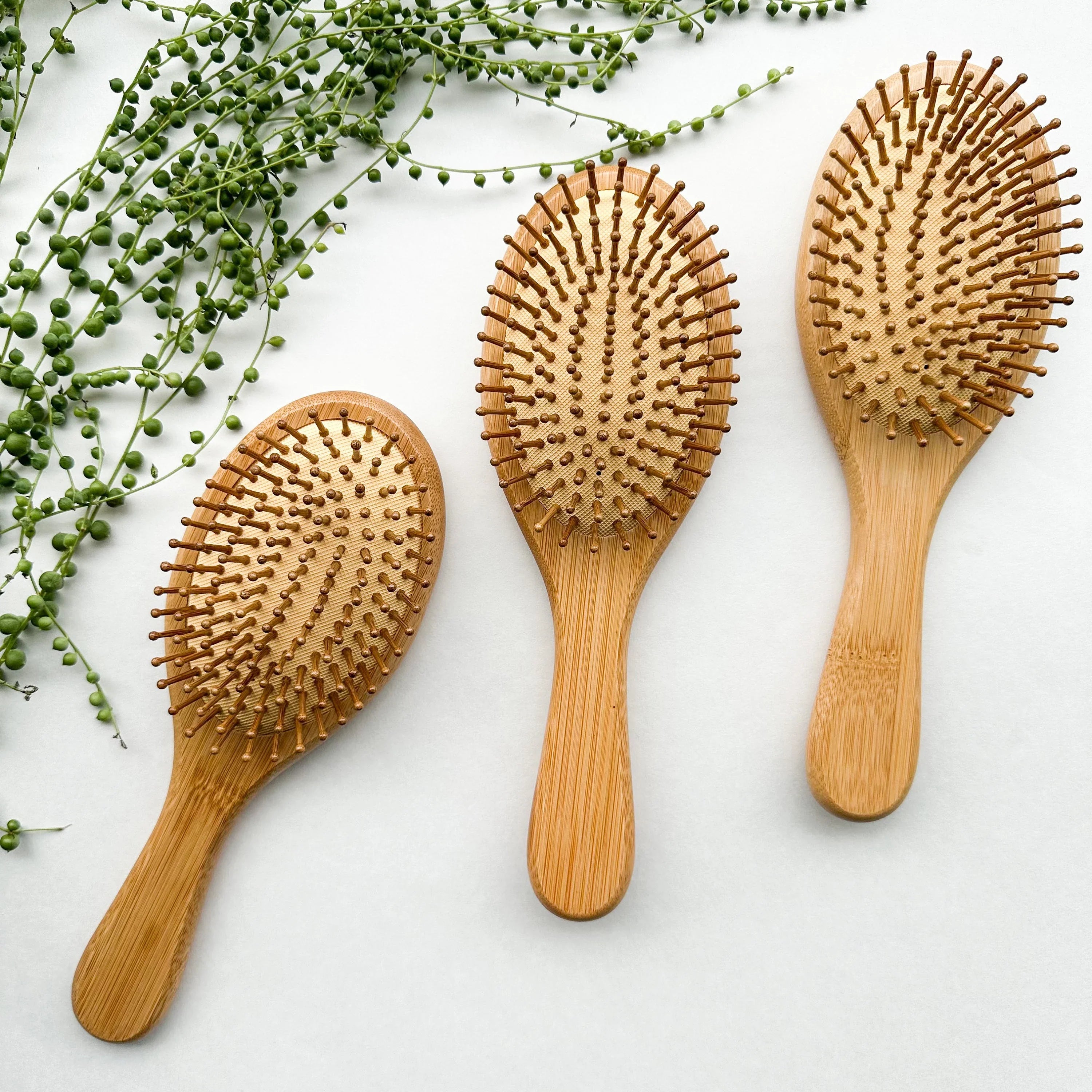 Natural Organic Bamboo Hair Brush - Plastic Free Biodegradable Detangling Bamboo Brush - Eco Friendly Sustainable Living-3
