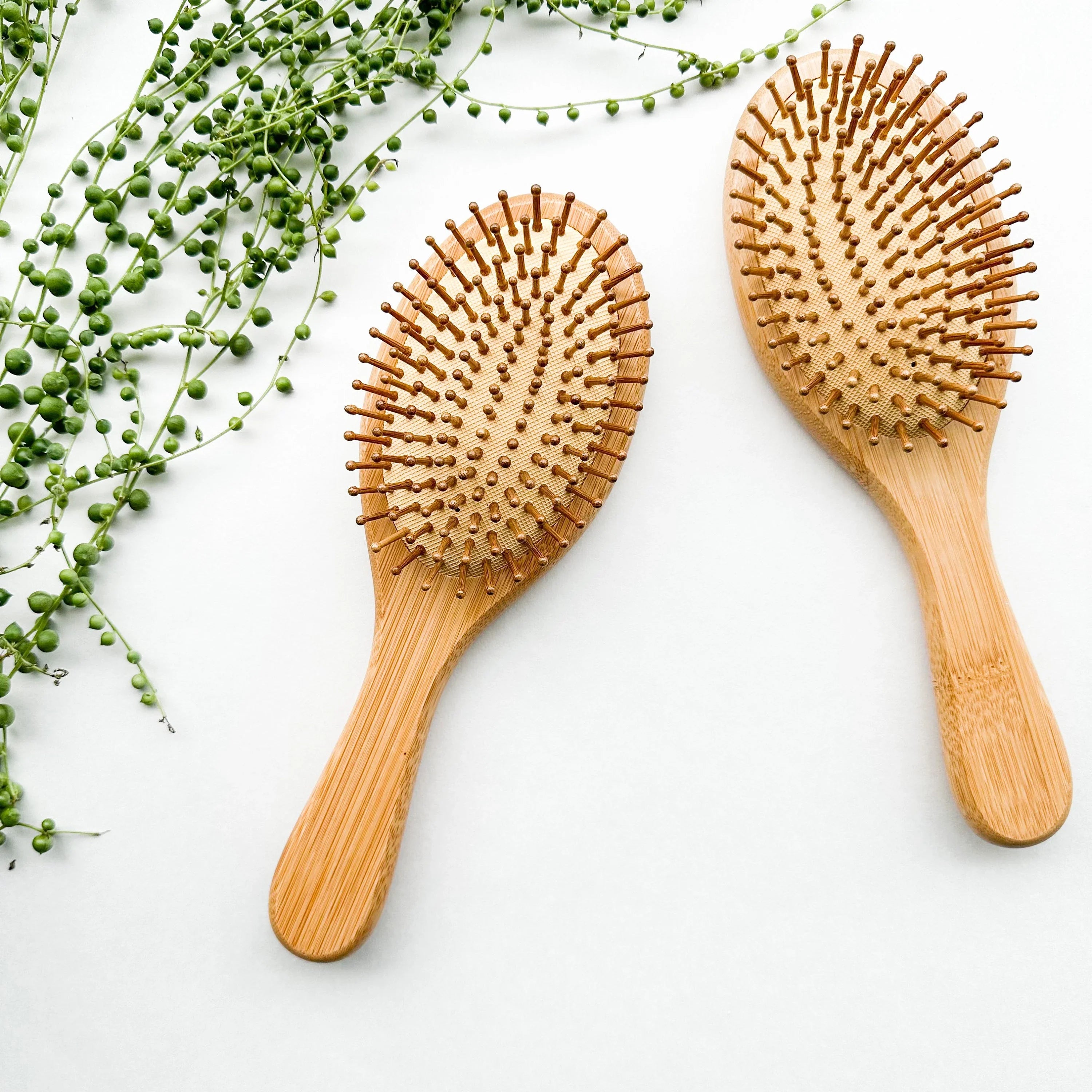 Natural Organic Bamboo Hair Brush - Plastic Free Biodegradable Detangling Bamboo Brush - Eco Friendly Sustainable Living-0